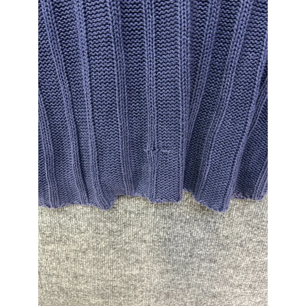 Vintage Bugle Boy Long Sleeve Sweater Men's Blue Chunky Ribbed Knit Pullover